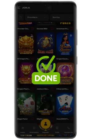 Casino Joka bonus confirmation succès création compte actif