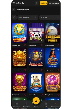 Joka Casino France page accueil jeux slots