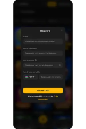 Joka Casino sign up bonus page inscription formulaire